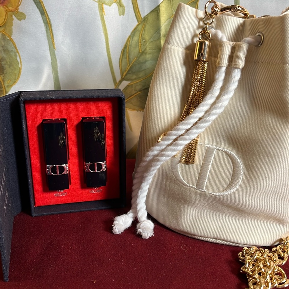 Christian Dior Cosmetic Bag & 2 CD Lipsticks